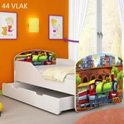 Djecji krevet ACMA s motivom + ladica 160x80 cm 44 Vlak