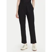 Weekend Max Mara Hlače iz tkanine Elfo 2625786011 Črna Regular Fit