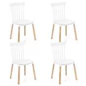COSTWAY Skandinavski stil jedilni stol set Kuhinjski stoli beli, (5000194702)