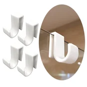 Komplet 4 obešalnikov za steklo za tuš 6 mm belih