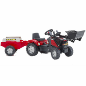 Dječji traktor s kantom, prikolicom i pedalama Falk - Case IH, crveni