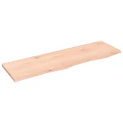 Vidaxl Stenska polica 100x30x2 cm neobdelana trdna hrastovina