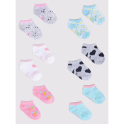 Yoclub Kidss Girls Ankle Cotton Socks Patterns Colours 6-Pack SKS-0008G-AA00-003