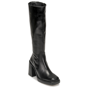 Kožne cizme Jonak BONBON CUIR za žene, boja: crna, s debelom potpeticom, 3100168