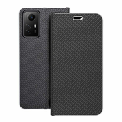 OEM LUNA Book Karbonsko ohišje za XIAOMI Redmi Note 12S črno