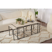 Hanah Home Set klub stolova Defne, Krem-crni