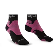 Bridgedale Hike Midweight Merino Performance Ankle ženske nogavice, črna/roza (S)