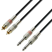 Adam Hall Adam Hall K3TPC0100 avdio priključni kabel [2x moški cinch konektor - 2x klinken vtič 6.3 mm (mono)] 1 m črna, (20431641)
