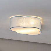 TK Lighting Stropna svetilka Cloud, modra, dolžina 43 cm, tekstil, oblak, E27 - otroška soba - Mladostno bivanje - modra, bela - Tkanine/tekstil