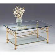 Casa Padrino luxury brass coffee table 120 x 70 x H. 50 cm - Rectangular brass living room table with glass tops - Living room furniture - Luxury quality - Made in Italy