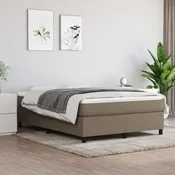 shumee vidaXL Posteljni okvir brez vzmetnice, taupe, 140x190 cm, oblazinjen s tkanino