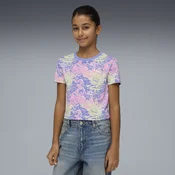 PUMA Printed Baby Tee Youth, Clothing, Intense Lavender, 7-8Y