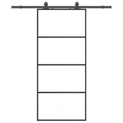 vidaXL vidaXL Drsna vrata z opremo črna 90x205 cm ESG steklo, (21749556)