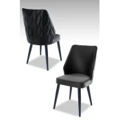 Hanah Home Set stolica Pufi, 48x90x43 cm, 2 komada, Crne