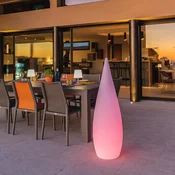 Lumisky LED-terasa svetilka na baterije Classy, bela, višina 120 cm, RGBW - Plastika