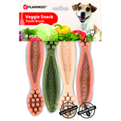 Flamingo Veggie Toothbrush priboljšek v obliki ščetke za čiščenje zob 12,5cm/4kosi - Za čiščenje zob - Flamingo - Brez mesa - Kosti, sklepi in zobje