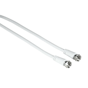 HAMA SAT priključni kabel, F-vtič - F-vtič, 1,5 m, 75 dB, bel