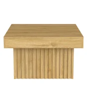SONNENH Kvadratna klubska mizica, lesni dekor, 79 x 79 x 46 cm, široka plošča iz ivernih plošč in rebrasto MDF podnožje, za dnevno sobo