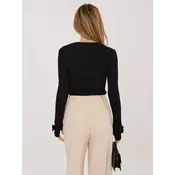 Ženska črna bluza z dolgimi rokavi