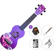 Mahalo Hibiscus SET 2 Hibiscus Purple Burst Soprano ukulele