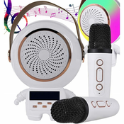 Verkgroup Brezžični Bluetooth 5.3 LCD karaoke zvočnik 2x mikrofon LED RGB FM