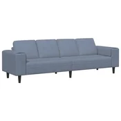 Vidaxl Kavč Modra 250 x 77 x 76 cm Žametna tkanina
