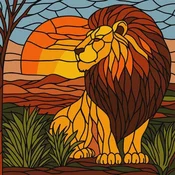 Rayher. Slikanje po številkah, Stained glass window Lion
