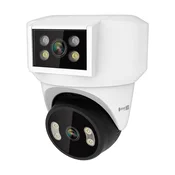 Wi-Fi kamera Kruger&Matz Connect C180, 2× objektiv, PTZ 360°, 2K, Tuya Smart Life, barvno nočno gledanje, zvok, AI