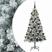 Vidaxl Umjetno božično drevo z okrasnimi kroglami 150 cm 150 LED