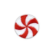 shumee Našitek z metinimi bonboni - beli in rdeči - samolepilna podlaga - vezen našitek/značka/emblem