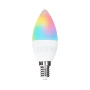 LED RGBW sijalica C37 E14/4,8W/230V 3000K sa daljinskim upravljačem - Aigostar