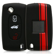 Silikonski etui za avtomobilske ključe za Peugeot Citroen Peugeot Citroen - rdeča - 16428