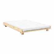 Zakonska postelja iz masivnega bora z letvenim dnom 140x200 cm v naravni barvi Social Bed – Karup Design