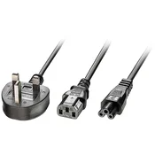 LINDY LINDY tok Y-kabel [1x VB vtič - 2x ženski konektor IEC C13\, 10 A\, deteljičast ženski konektor C5] 2.50 m črna, (20414635)