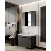 Skye Decor Set kupatilskog ormarica sa umivaonikom i ogledalom, 2 dela, Antracit