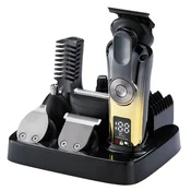 INF 6-v-1 električni strižnik z USB-C, LCD in 1400mAh baterijo Black&Gold, (5000339596)