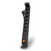 ACAR S8 FA Rack 3m kabel, 8 vtičnic, prenapetostna zaščita, za rack, črna