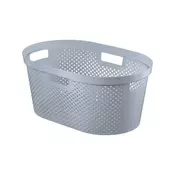 eoshop Košara za čisto perilo INFINITY 39 l, svetlo siva, s priročnimi ročaji