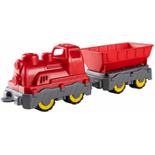 Tovorni vlak Mini Train Z vagonom Power Worker BIG s prilagodljivim vozičkom dolžina 45 cm rdeč od 24 mesecev BIG55784