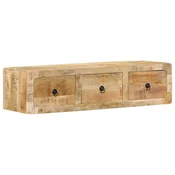 shumee vidaXL TV stenska omarica 100x32x25 cm masiven, surov mangov les