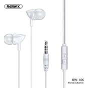 In-Ear ušesne slušalke RW-106, 3.5mm AUX, Remax, 1.2m, bela