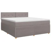 vidaXL Postelja boxspring z vzmetnico Taupe 140 x 190 cm Blago