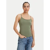 Tommy Jeans Top Essential DW0DW20675 Zelena Slim Fit
