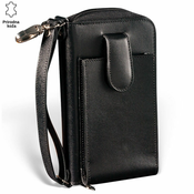 Princ Leather Muški kožni novcanik-torbica Ok, XXL, Crni
