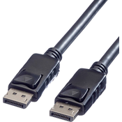 ROLINE Roline DisplayPort priključni kabel DisplayPort vtič\, DisplayPort vtič 1.00 m črna 11.04.5601 zaščiten DisplayPort kabel, (20421038)