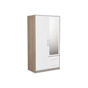 Garderoba Omaha K104 Sonoma hrast, Bijela, 190x100x56cm, Porte guardarobaVrata garderobe: Klasicna vrata