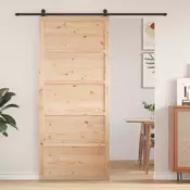 vidaXL Hlevska vrata Naravna 100 x 2,5 x 208 cm Trdna borovina