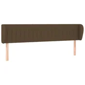 Vidaxl Vzglavje z ušesi temno rjavo 163x23x78/88 cm blago