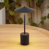 Lindby LED namizna svetilka Ayva, črna, aluminij, IP44 - Sodobni
