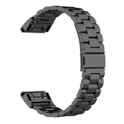 Univerzalen jekleni pas Techsuit QuickFit W010 22mm za pametne ure - črn